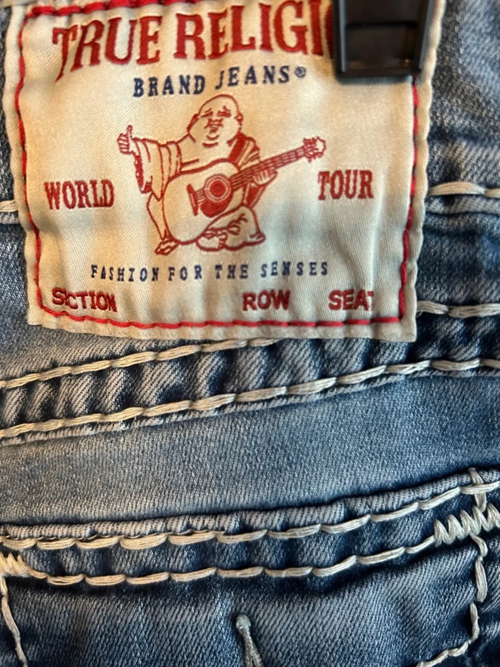 True Religion Ricky Relaxed Straight Jeans in Blue